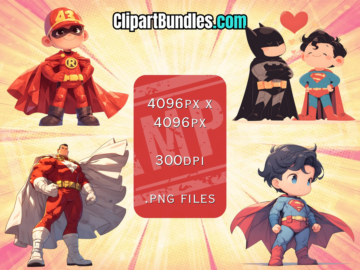22 x Superhero Themed Clipart Bundle