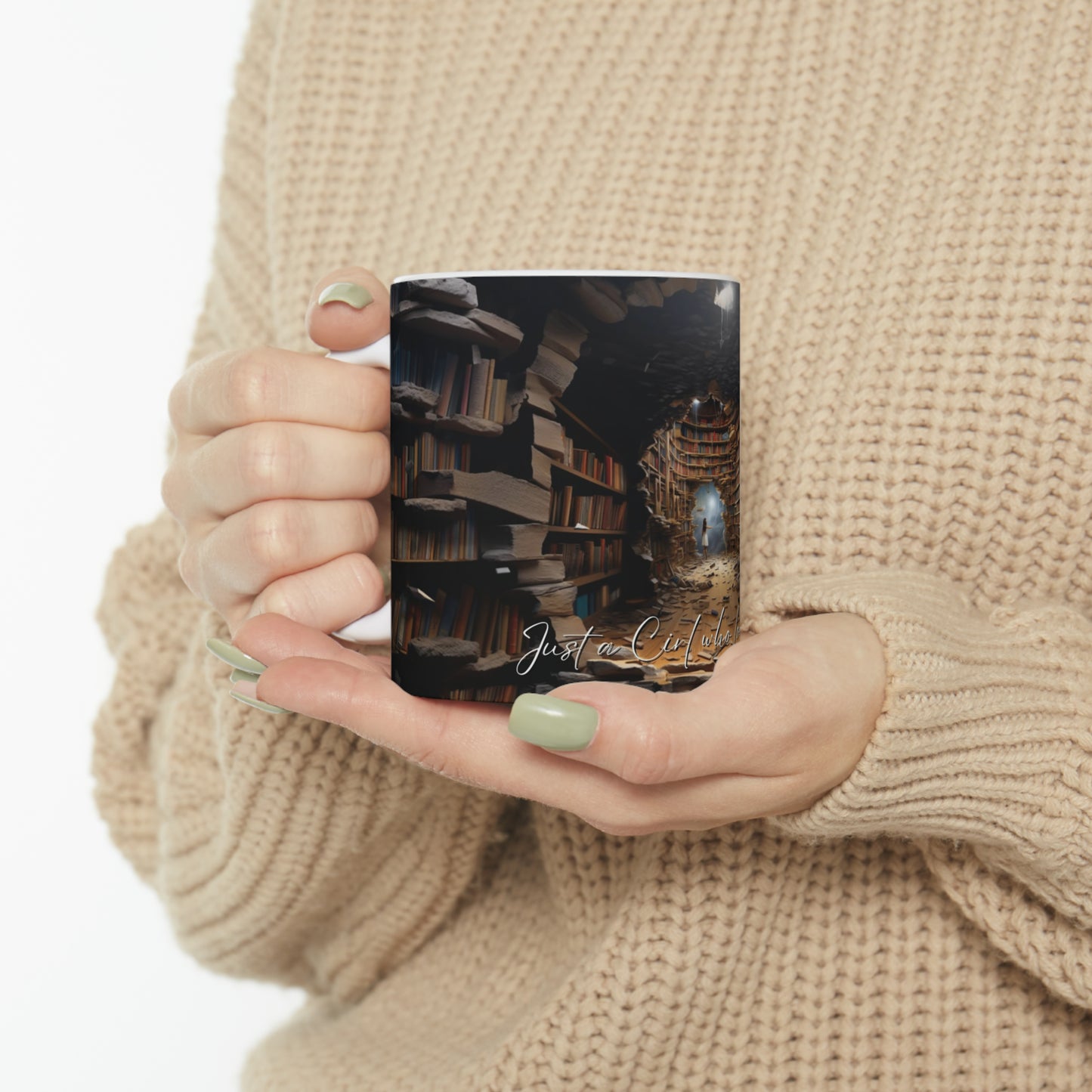 Just a Girl who loves Books! Ceramic 11oz Mug.