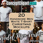 20 Christmas Men White T-Shirt Mockups