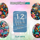 12 Colorful Easter Egg Clipart Bundle