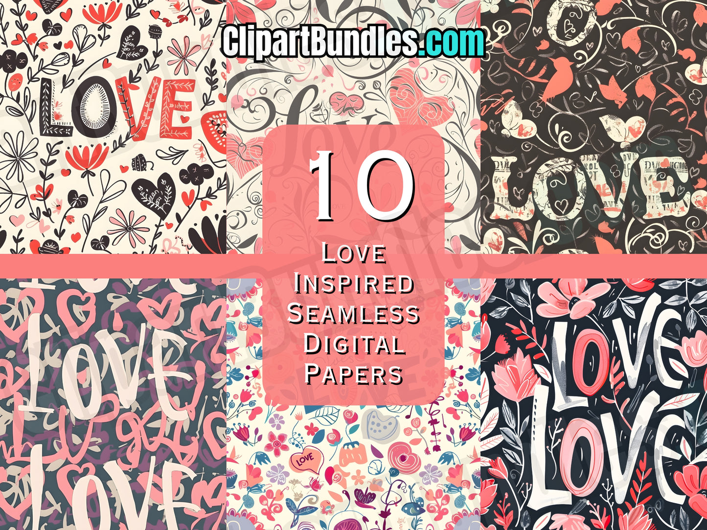 10 Love-Inspired Seamless Digital Papers