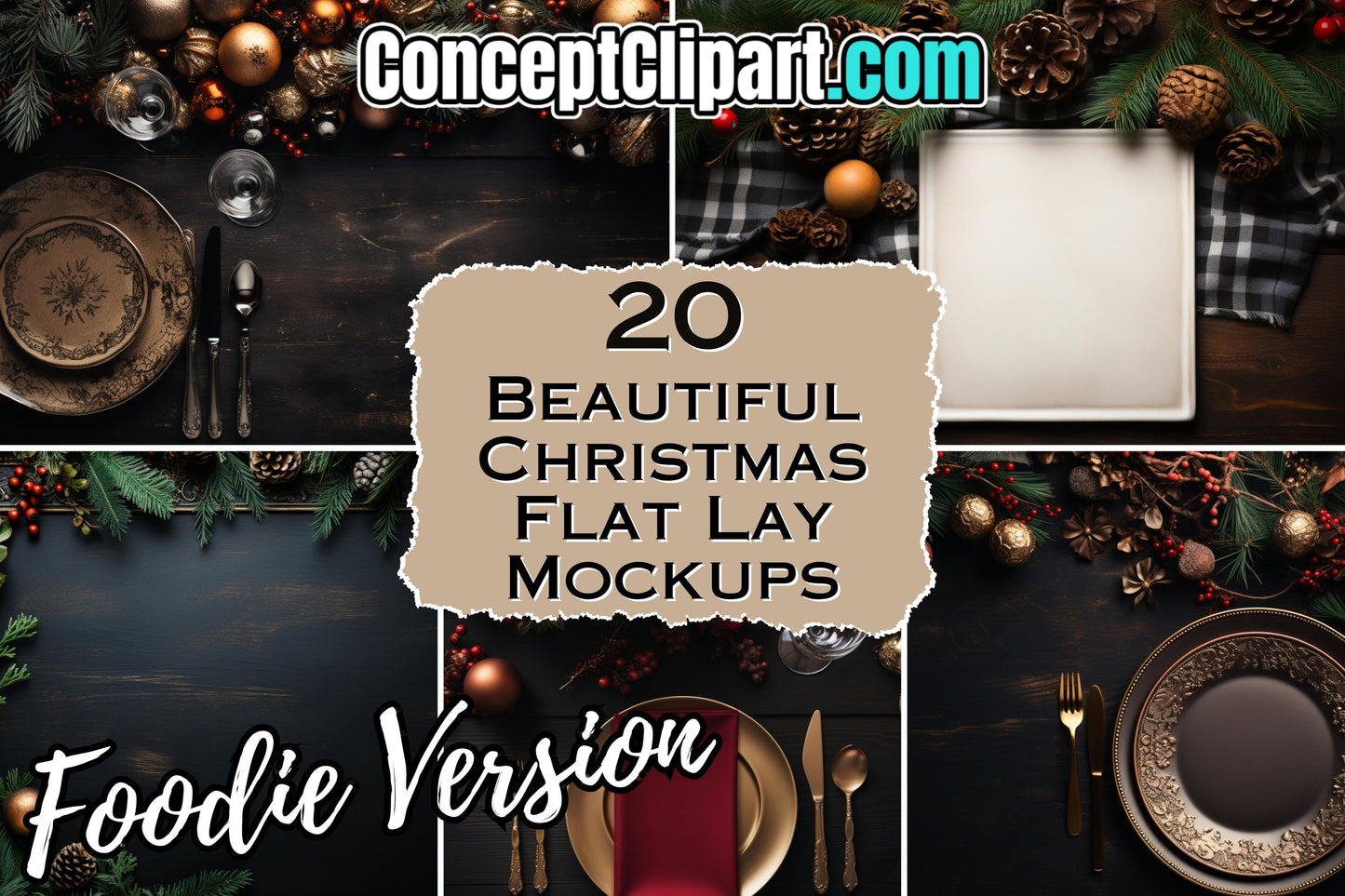 20 Gorgeous Christmas Flat lay MockUp Images