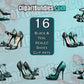 16 x Black and Teal Healed Shoes Clipart Bundle