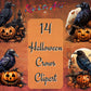 14 x Halloween Crows Clipart Bundle