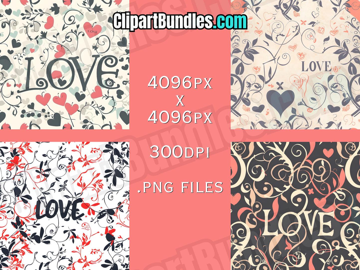 10 Love-Inspired Seamless Digital Papers