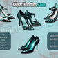 16 x Black and Teal Healed Shoes Clipart Bundle