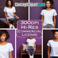 14 Women White T-Shirt with Purple Backdrops Mockups