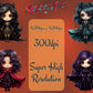 22 Beautiful Chibi Vampiress Clipart Bundle