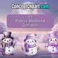 11 x Purple Cute Christmas Snowman Bundle