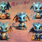 25 Halloween Dragon Baby Clipart Bundle