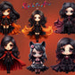 22 Beautiful Chibi Vampiress Clipart Bundle