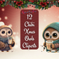 12 x Chibi Christmas Owl Clipart Bundle