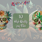 10 x Cannabis Sugar Skull Clipart Bundle