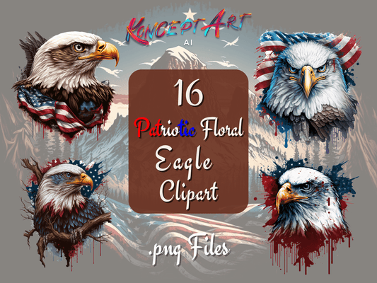 Patriotic Eagle Clipart Bundle