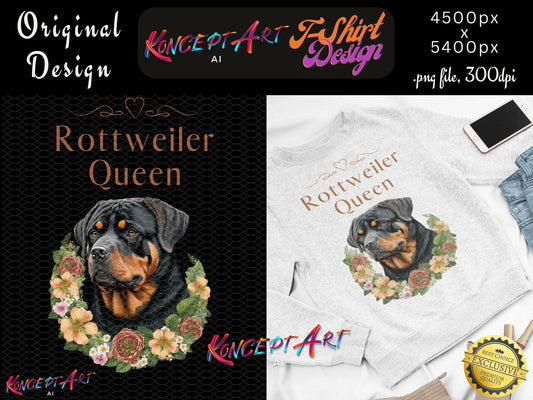 Rottweiler Queen T-Shirt Design