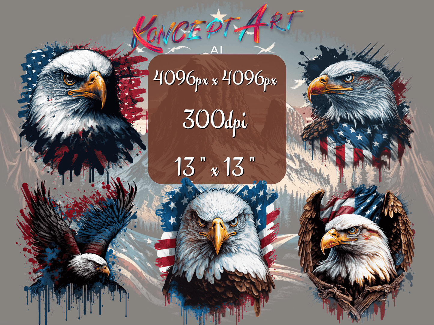 Patriotic Eagle Clipart Bundle