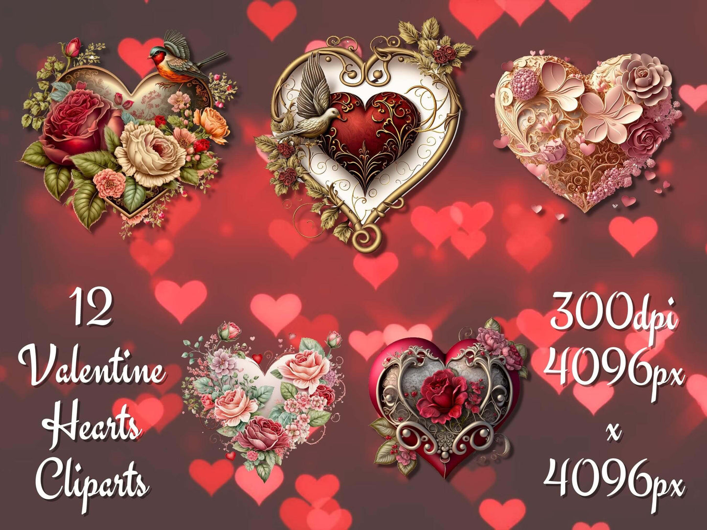 Valentine Heart Clipart Bundle