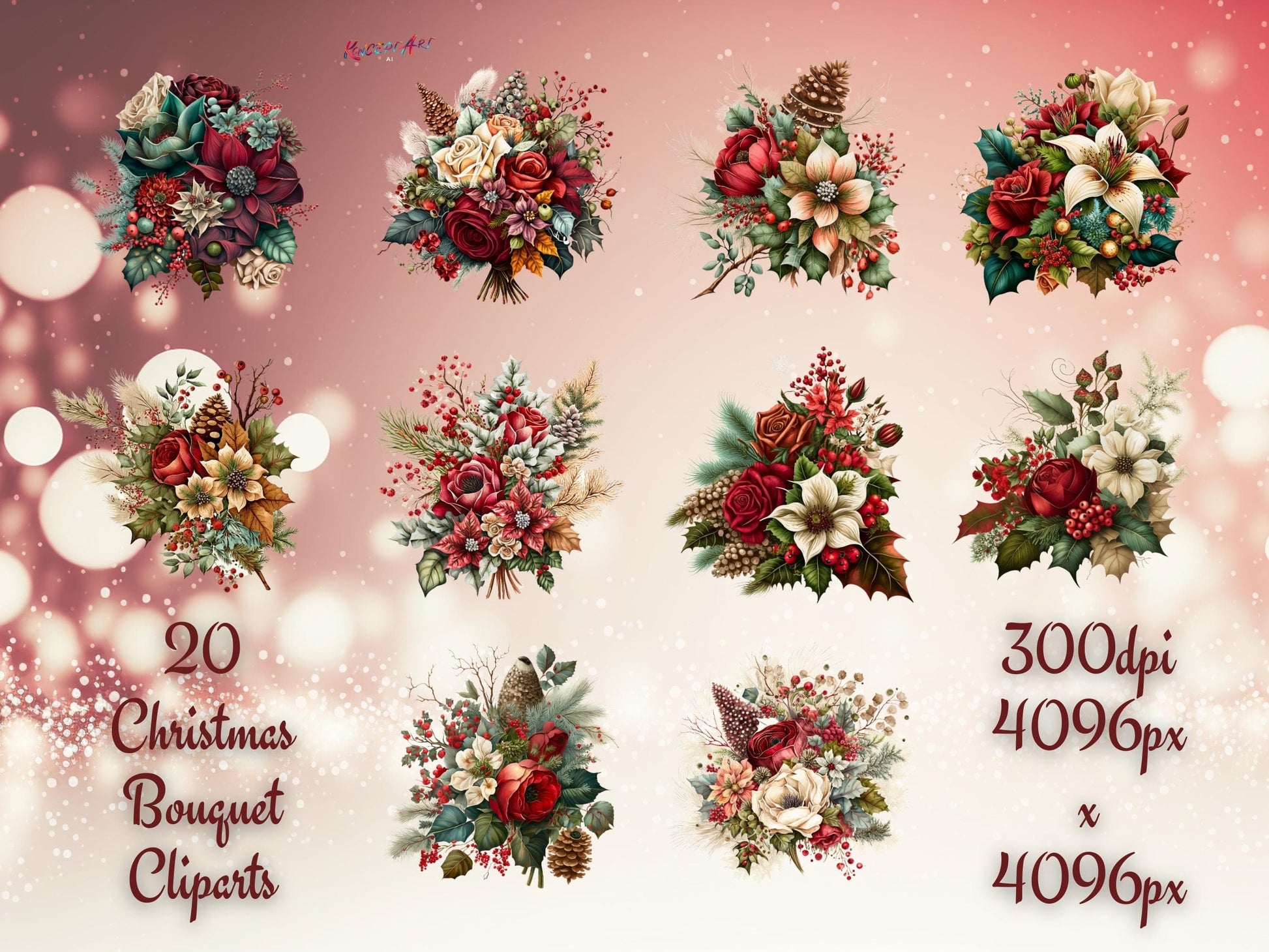 Beautiful Christmas Floral Arrangements Bundle