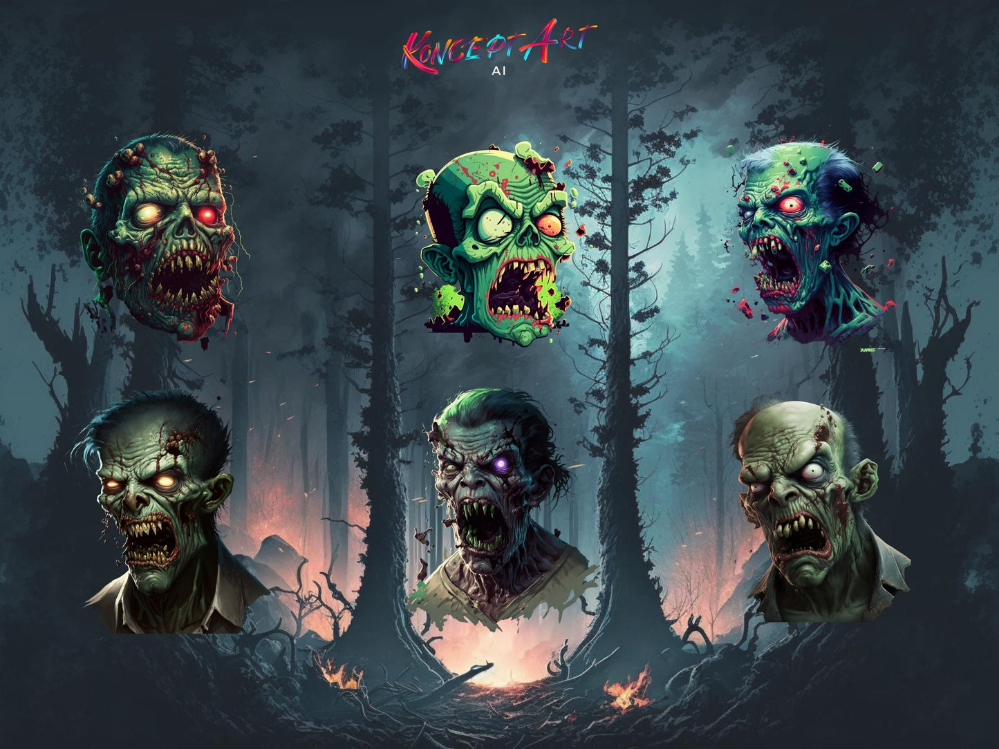 12 x Zombie Clipart Bundle