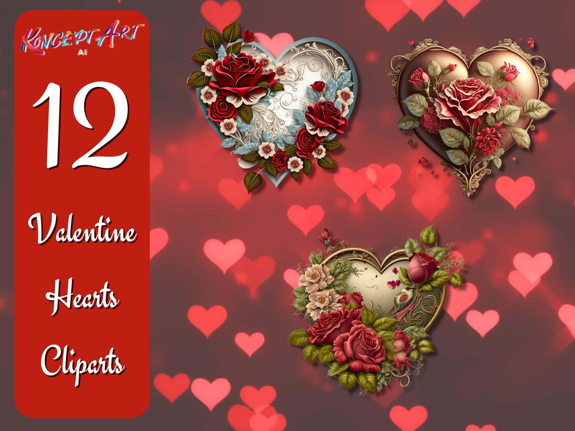 Valentine Heart Clipart Bundle