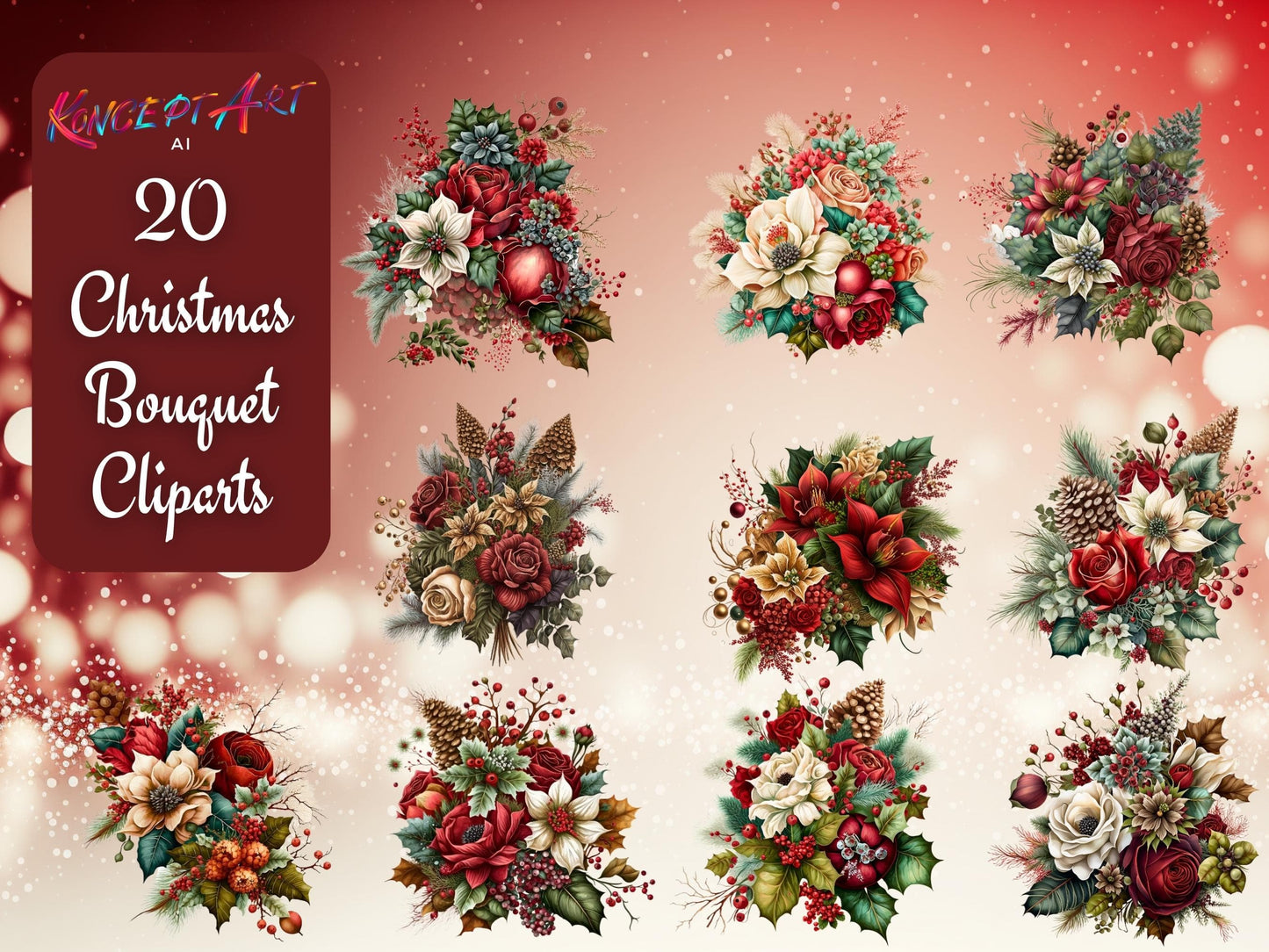 Beautiful Christmas Floral Arrangements Bundle