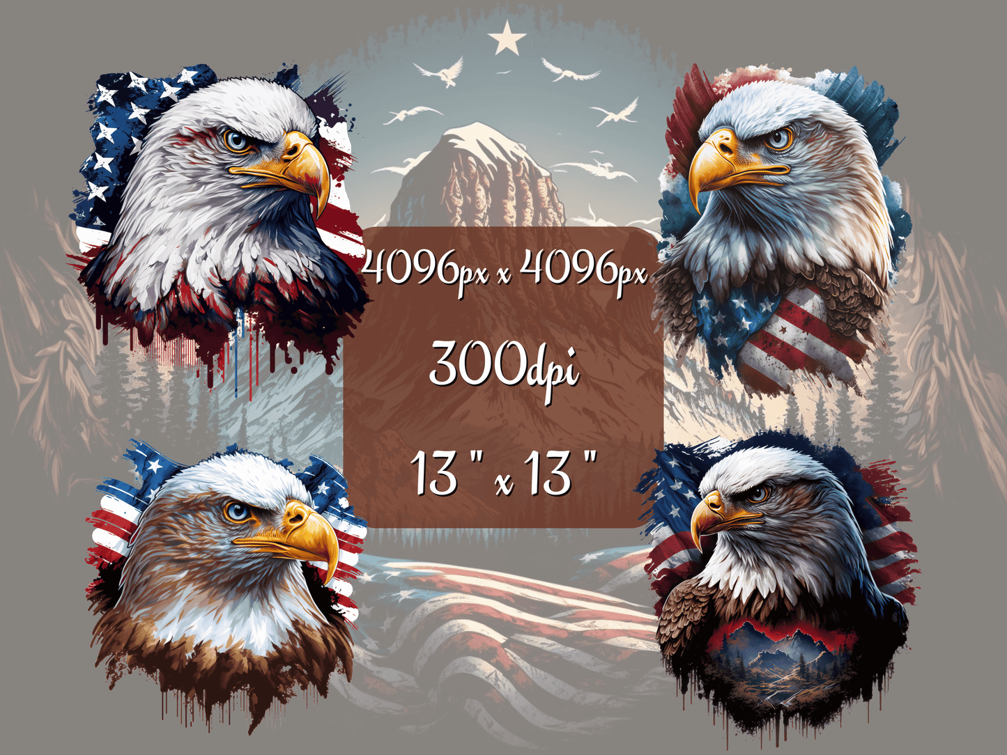 Patriotic Eagle Clipart Bundle