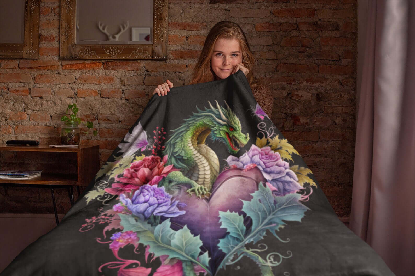 Floral Valentine Dragon Heart Clipart Bundle